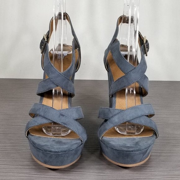 BP Summers Wedge Sandal, Blue-Grey, Womens Size 7.5 M - Picture 2 of 12